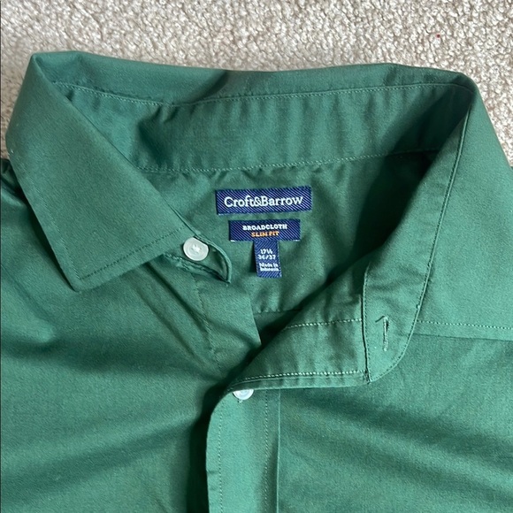 Croft & Barrow Green Casual Button Down Shirt - Picture 4 of 5